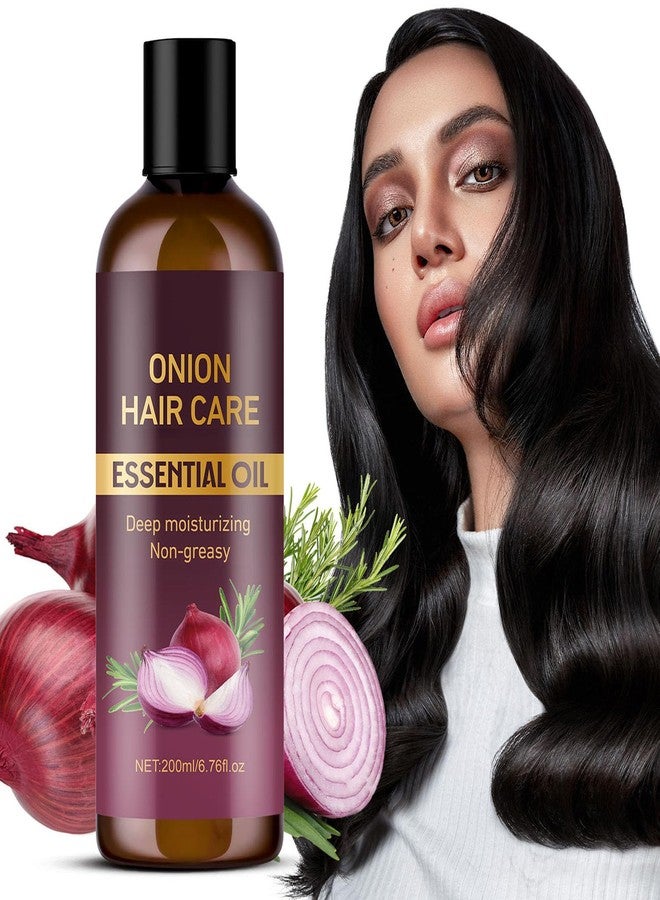Grospe Onion & Rosemary Hair Oil for Hair Growth, Hydrating Anti-Frizz Onion Hair Oil for Dry Hair, Hair Care Essential Oil Deep Moisturizing Non-greasy for All Hair Type 6.76 Fl Oz (200ml) - Image 2
